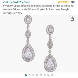 CZ dangling earrings